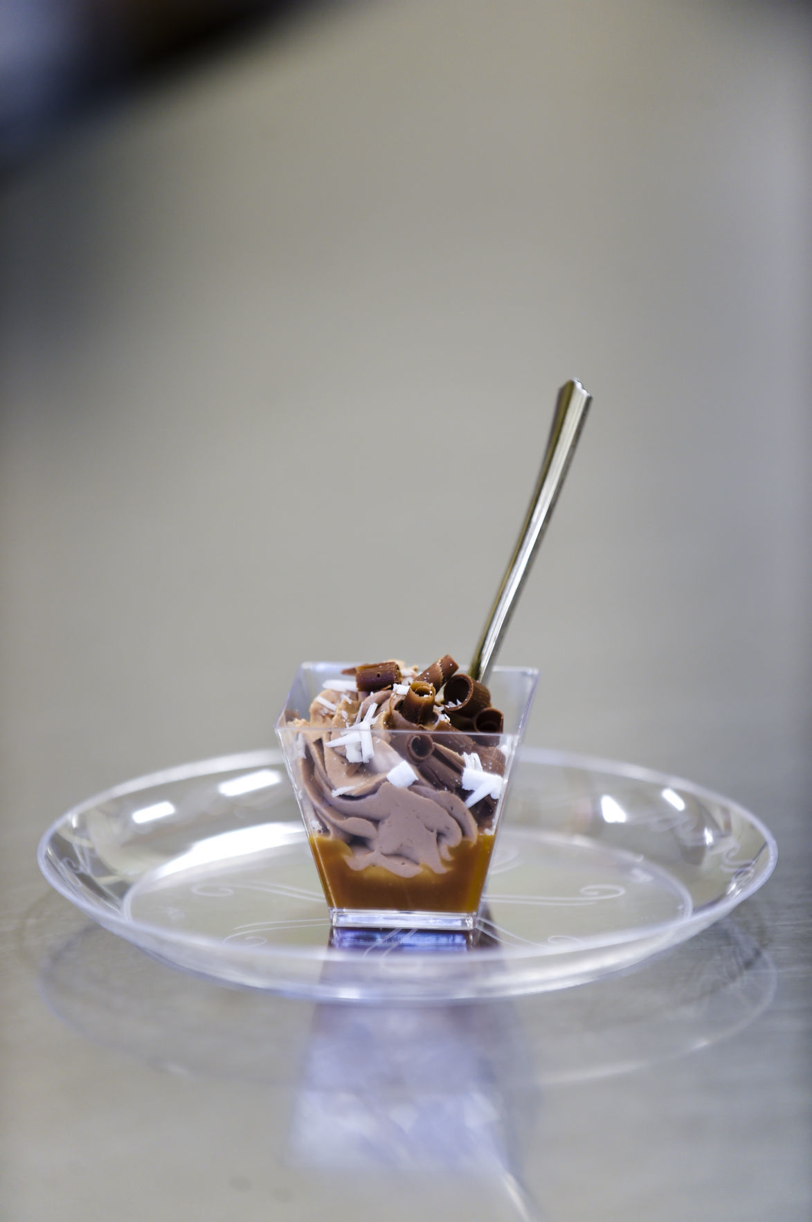 A salted caramel mousse dessert